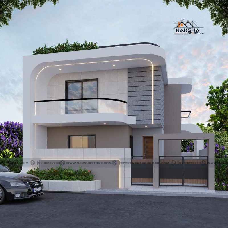 40×50 Premium Modern Curve-Focused Elevation